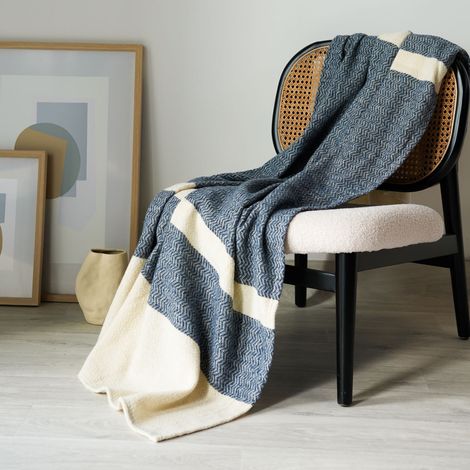 Plaid Lima Bleu de prusse - 120/180 - DODO (1/5)