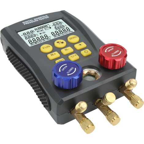 Manometro digitale per collettori di sistemi HVAC, con funzionalità di test di vuoto, temperatura e tenuta - elevata precisione.