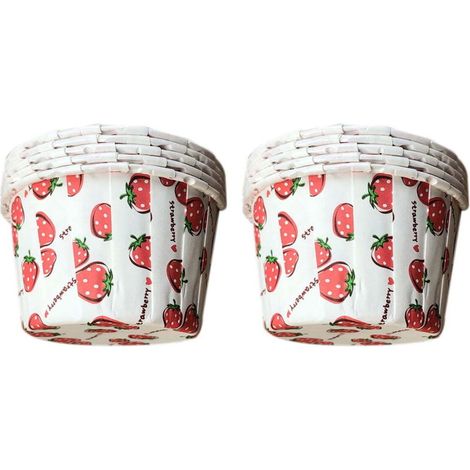 Caissettes à Cupcakes Motif Fraise, Lot de 100 Moules en Papier Graisseproof pour Muffins et Pâtisserie (1/5)