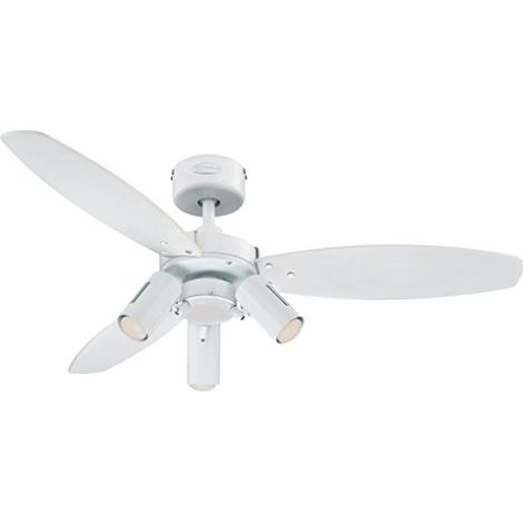 Westinghouse Lighting 78703 Ventilatore da soffitto bianco da 105 cm Jet Plus per interni, kit con faretto (1/4)