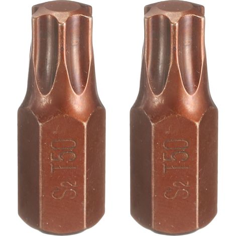 2Pcs T50 Embout de Tournevis Torx 10mm Tige Hexagonale 30mm Longueur Acier S2 Embouts de Tournevis Hexagonaux à Tête Hexagonale à 6 Pans de Sécurité Inviolables (1/5)