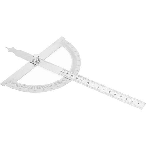 Goniometer, Winkelmesser 1", Edelstahl, langlebig, tragbar, glatte Oberfläche, ideal für Heimwerker und Holzbearbeitung (83 mm x 278 mm, silber)