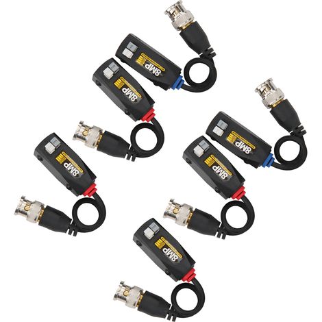 6er-Pack 8MP Video Power Balun Anti-Thunder Transmitters für CVI/TVI/AHD/CVBS Transceiver (1/5)