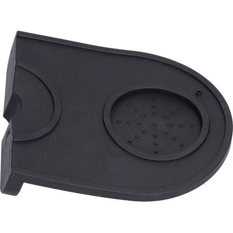 Schwarze Silikon-Kaffee-Tampermatte, rutschfest und abgewinkelt, kleine Barmatte für Kaffeemaschine, kompaktes Presswerkzeug. (1/5)
