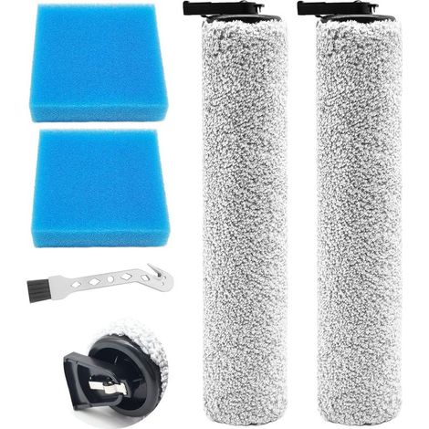 Brosse à rouleau + filtre pour Eureka NEW400 /New400 Gen2 aspirateur sec et humide pièces de rechange, ensemble d'accessoires 2 rouleaux de brosse + 2 filtres (1/5)