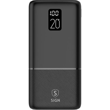 Sign extrem leistungsstarke qc powerbank 20000 mah 21 a - schwarz
