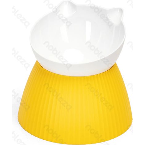Gamelle surélevée pour chat en forme d'oreille de chat, anti-dérapante, protection cervicale (1/4)