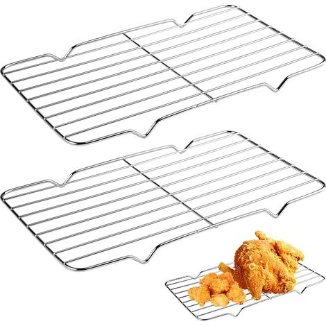2 Stainless Steel Cooling Grids 26×15.6×1.5 cm Rectangular (1/5)