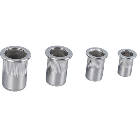 Kit 120 pièces écrous rivetés 304 inox tête plate insert fileté moleté assortiment M6 M8 M10 M12 fixation robuste (1/5)