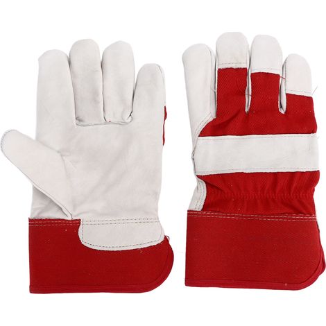 Gants de travail hiver résistants à l'usure antidérapants en cuir de vache, paire de gants de sécurité pour chantier industriel et construction. (1/5)