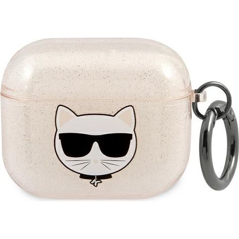 Karl Lagerfeld KLA3UCHGD AirPods 3 Hülle Gold/Goldglitzer Choupette (1/3)