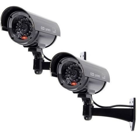 2x Lumiere clignotante de securite factice Fausse camera de surveillance Bullet LED infrarouge (1/3)