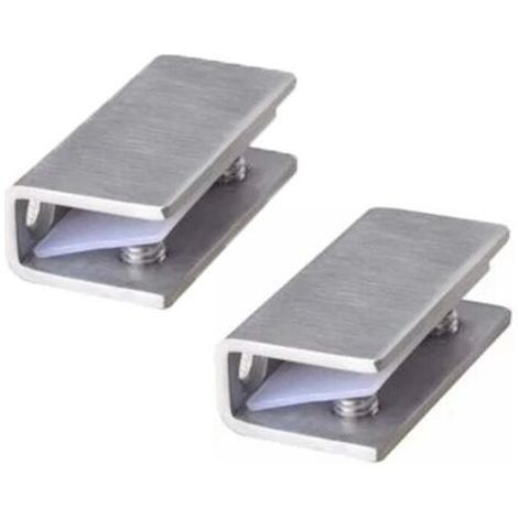 Glasduschtürklemmen, 2er-Pack – Feste Scharniere aus Edelstahl – 8–12 mm Wandhalterungen FLITI