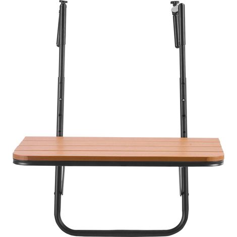 Table de balcon suspendue pliable 25 x 24 pouces,table de bar extérieure réglable 4 niveaux,compatible avec rampes de 1" à 8,27" (1/5)
