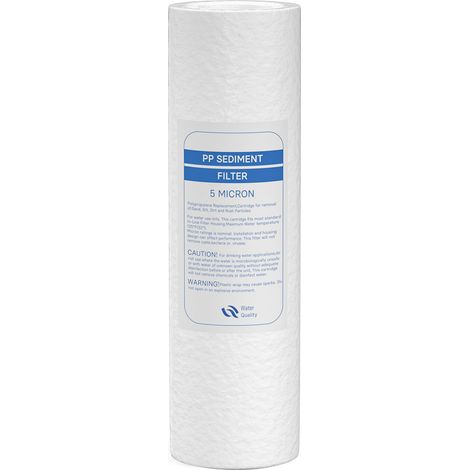 Naturewater 5 µ PP Sedimentfilter Kartusche 254 mm (10 Zoll), Wasserfilter Kartusche, Filterpatrone für Trinkwasser Umkehrosmoseanlage (1/5)