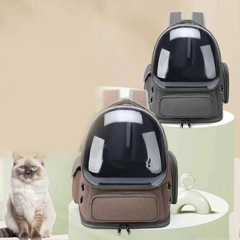 Sac à dos respirant pour chat, grande capacité, panier de transport transparent, idéal pour la randonnée, le camping et les voyages en plein air. (1/4)