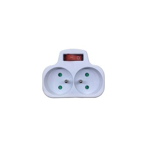 Prises Électriques avec Interrupteur, Multiprise 2 en 1 Electrique Murale Fiche, Prise Murale Electrique Idéal pour Chambre Bureau Domicile, 16A, 230V, Blanc (1/5)