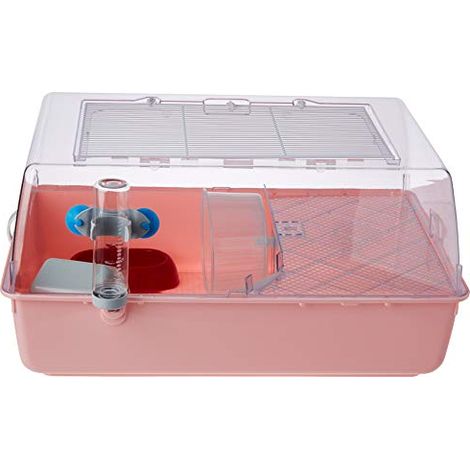 FERPLAST Gabbia Roditori MINI DUNA HAMSTER per Criceti, Topolini, in Plastica, Accessori inclusi: Mangiatoia, Beverino, Ripiano, Casetta, Scaletta, Ruota. 55x39xh27cm