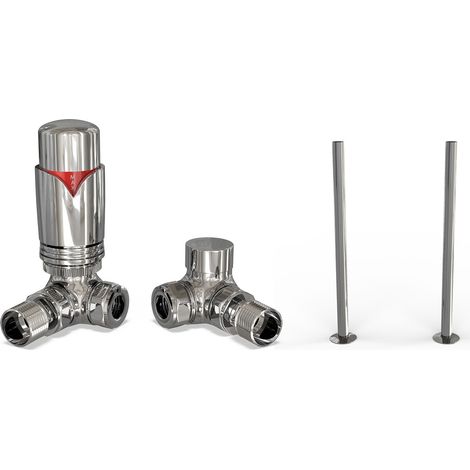 Derry Bold - Thermostatic Radiator Valve & Accessory Kit - Chrome Corner 15mm