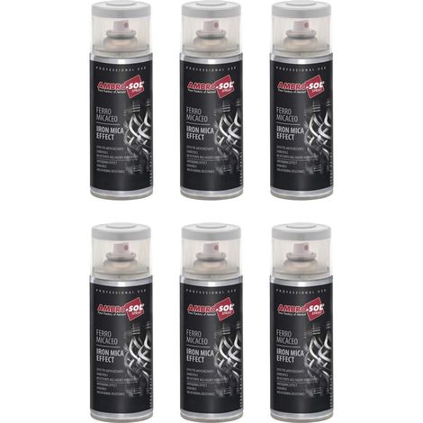 Bomboletta Spray Ferromicaceo 400 ml Ferro Antico Ambrosol 6 Pezzi