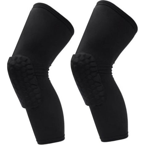 Kniebandagen mit Kompression für Basketball und Fußball – bieten Unterstützung bei Knieverletzungen – 2er-Pack – Unisex – geeignet für Damen und Herren – Schwarz (1/5)