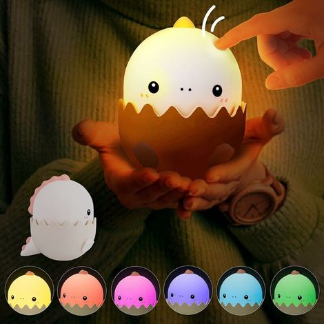 Veilleuse LED enfants,lampe de nuit dinosaure en silicone dimmable lampe de nuit bébé lampe de chevet lampe tactile veilleuse chambre d'enfant pour chambre de bébé,chambre,salon,camping,lumière de piq
