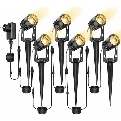 LED-Außenstrahler mit Erdspießen, 3 W ausziehbare Gartenbeleuchtung, IP65 wasserdicht, warmweißes Licht für Garten, Hof und Wege [Energieklasse F] (1/5)