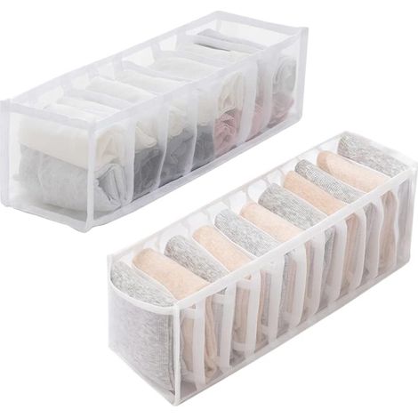 Stück faltbarer Schubladen-Organizer, Schubladenaufbewahrung für Socken, Unterwäsche, Babykleidung, Krawatten (weiß)