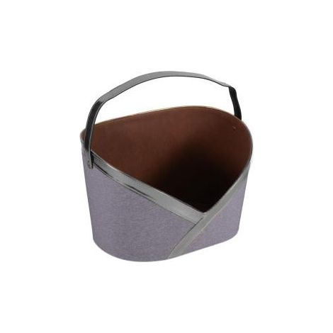 Portariviste tessuto grigo e argento c/manico cm 37x25h9/22 (1/2)