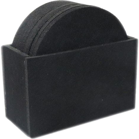 12 sous-verres en feutre ronds gris foncé, absorbants, anti-dérapants, pour protection meubles et comptoirs (1/5)