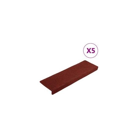 Selbstklebende Treppenstufenstreifen, 5er-Pack, 65 x 21 x 4 cm, bordeauxrot, rechteckiger Rand - Crezuo (1/4)