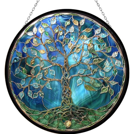 Suspension décorative vitrail 16 cm – Attrape-lumière intérieur (1/3)