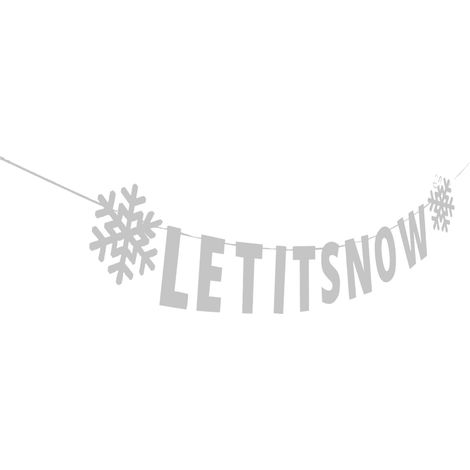 Guirlande Flocons Neige Bannière Hivernale Que Neige Tombe Décoration Noël Suspendue Bannière Fête Hiver (1/5)