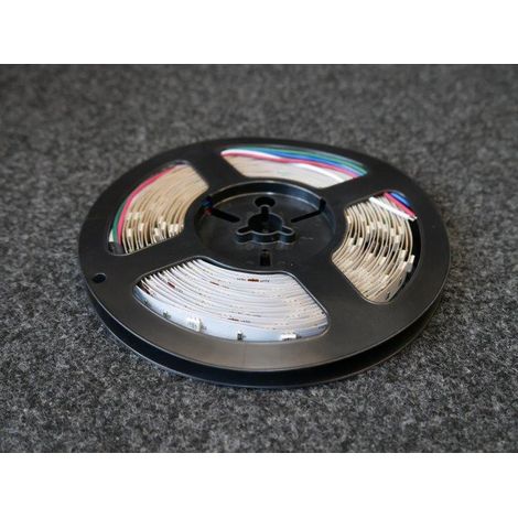 Ruban bandeau LED 7.2W/m souple couleur RGB longueur 5m 60 leds/m alimentation 12V (non inclus) IP20 TRAJECTOIRE