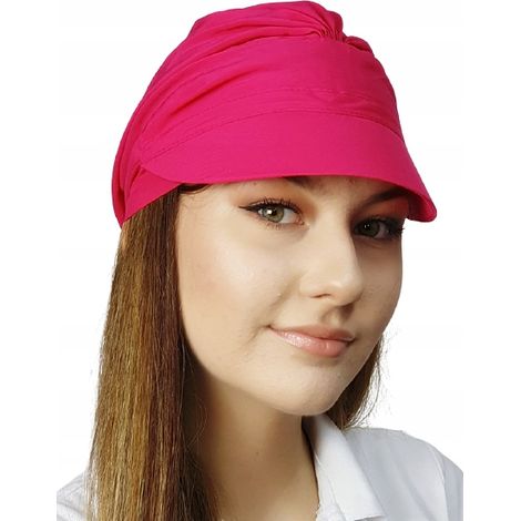 Turbante de mujer Tess con visera 268 chal sin estampado también después de la quimioterapia (1/5)