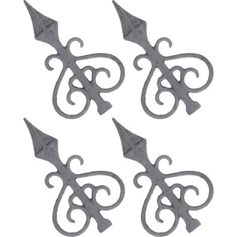 Gusseisen Zaunspitzen 4 Stück Metallpfostenaufsätze mit (1/5)