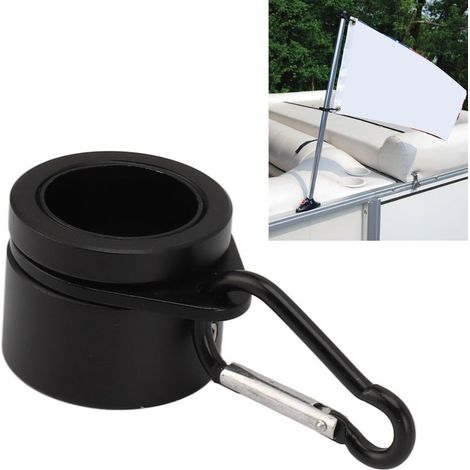 Anneaux de fixation pour drapeau G3/4 rotatifs 360° - 2 pièces - Alliage d'aluminium antiglace noir pour mât (1/5)