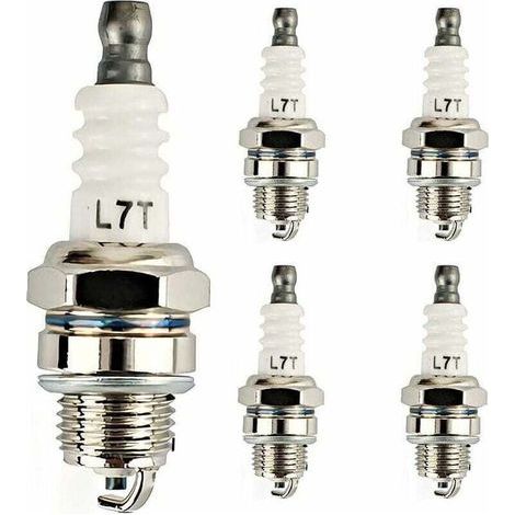 5 candele L7T per motoseghe, tosaerba, accessori per piccoli motori, candele di ricambio compatibili per decespugliatori e motoseghe (1/4)