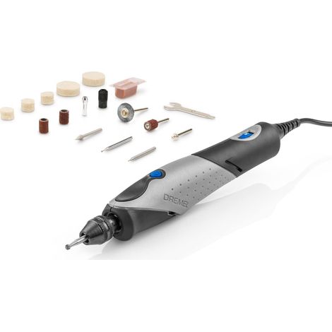 Dremel 2050 Stylo + Grabador eléctrico, kit de herramientas de grabado artesanal versátil con 15 accesorios y mandril múltiple con embalaje de cartón
