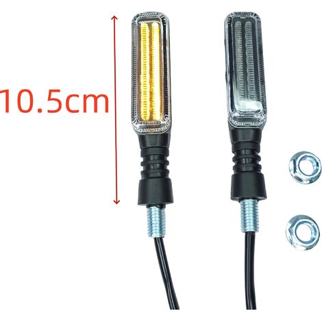 12V LED square turn signals for motorcycles, universal for bicycles and electric scooters, waterproof, high brightness, yellow light.