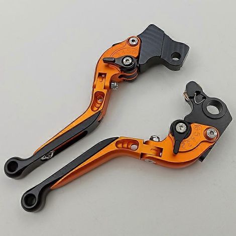Convient aux motos Ducati, Scrambler, sans modification, freins réglables en alliage d'aluminium, leviers de guidon (orange) (1/5)