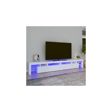 Meuble TV avec lumières LED Blanc 260x36,5x40 (1/5)