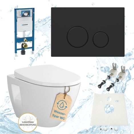 Geberit Vorwandelement Sigma Vento WC spülrandlos Betätigungsplatte schwarz matt Komplettset (1/4)