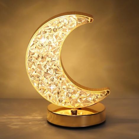 Lámpara de mesa con forma de estrella，luz nocturna recargable con conexión USB，luz nocturna de cielo estrellado de cristal (1/5)