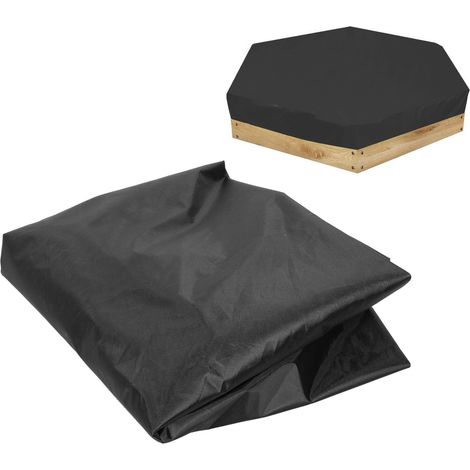 Couvercle hexagonal multicolore 14012020cm pour bac à sable de jardin/baignoire, imperméable et pare-soleil (noir) (1/5)