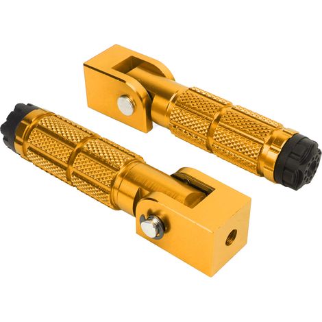 2 Stück klappbare Motorrad-Fußrasten M8, rutschfeste Aluminiumlegierung, universell für Motorräder, ATVs, UTVs, Go-Karts, Gold (1/5)