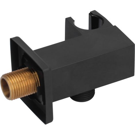 Support de pommeau de douche en cuivre, rotatif et réglable, noir mat. (1/5)
