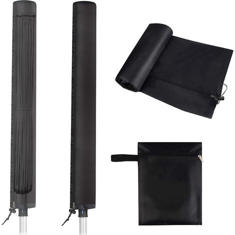 Housse pour corde à linge rotative, en tissu Oxford imperméable, avec fermeture éclair et cordon de serrage, anti-UV, anti-poussière et coupe-vent, pour séchoir à linge d'extérieur, parasol (1/5)