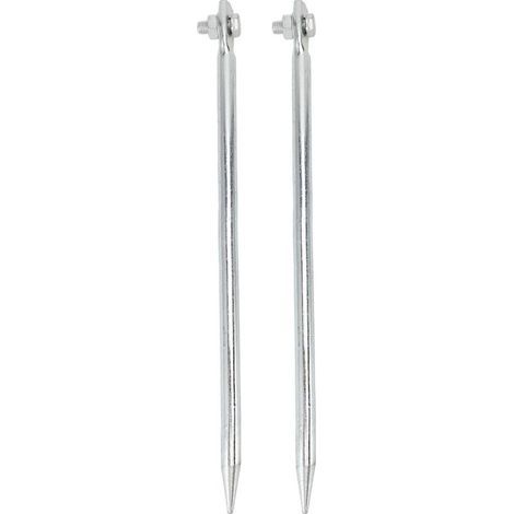 Lot de 2 piquets de terre portables en fer plaqué cuivre avec connexion filetée pour clôtures électriques, antennes et paraboles, 12 x 300 mm (1/5)