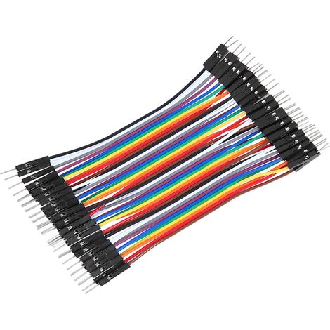 10 pièces de fil de cavalier mâle-mâle en plastique 2,54 mm pour composants électroniques 10 cm (1/5)